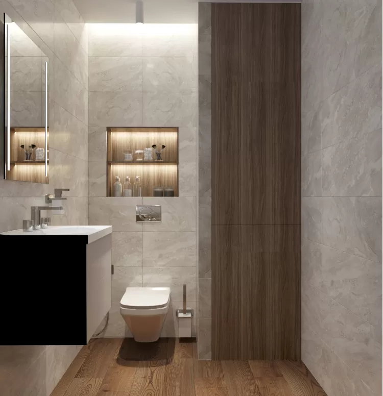Санвузол в дизайн-проекті квартири ЖК Варшавський квартал, 95м.кв — студія дизайну NS interior Design