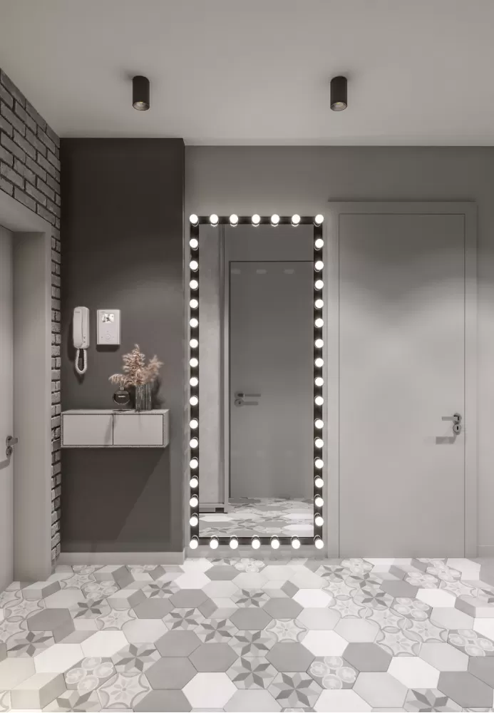 Дизайн прихожей в серых тонах