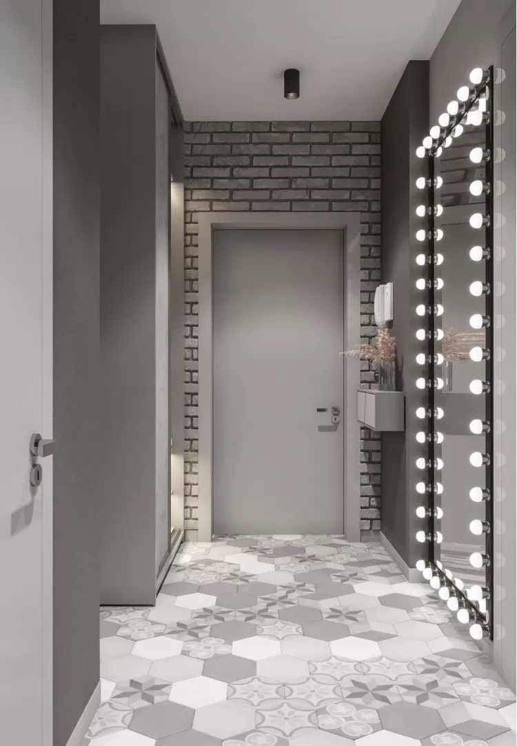 Дизайн передпокою в сірих тонах