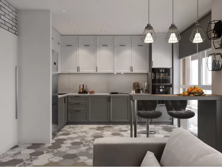 Дизайн кухни в серых тонах - фото 4