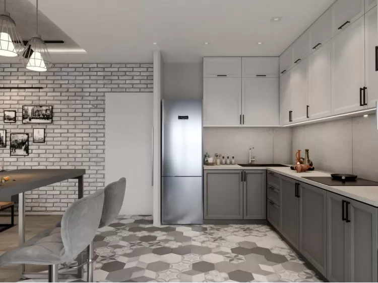 Дизайн кухни в серых тонах - фото 5