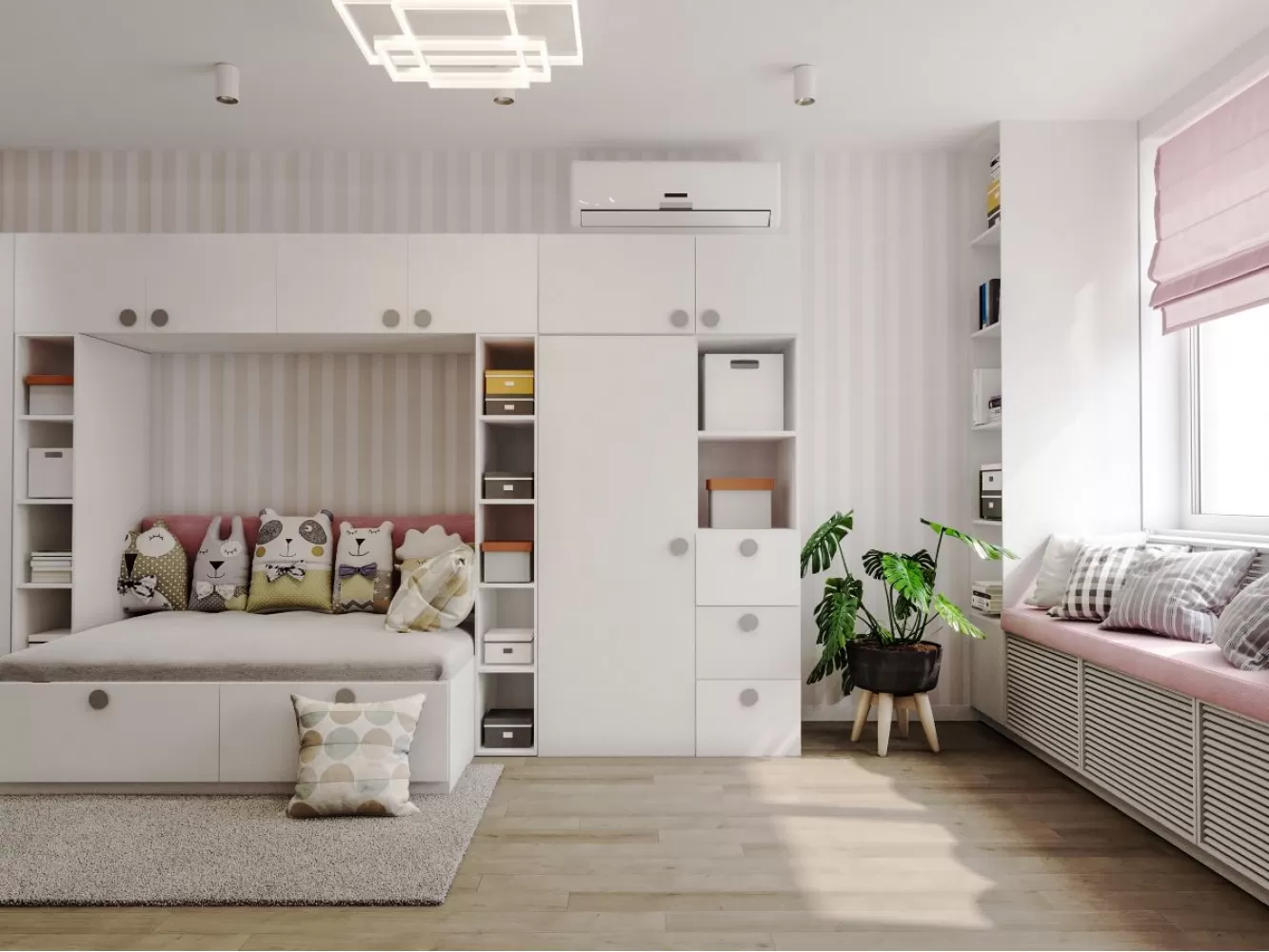 Дизайн детской комнаты в розовых тонах - фото 9