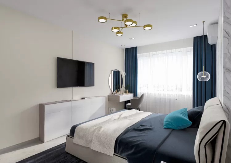 Спальня 1 в дизайн-проекте квартиры  ЖК Viktori, 86 м.кв. — NS Interior Design