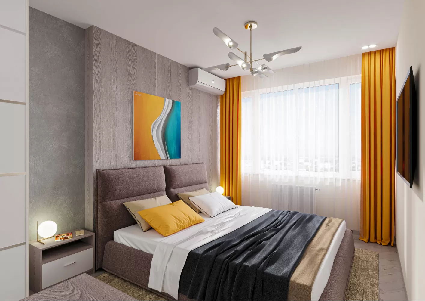 Спальня 2 в дизайн-проекте квартиры  ЖК Viktori, 86 м.кв. — NS Interior Design