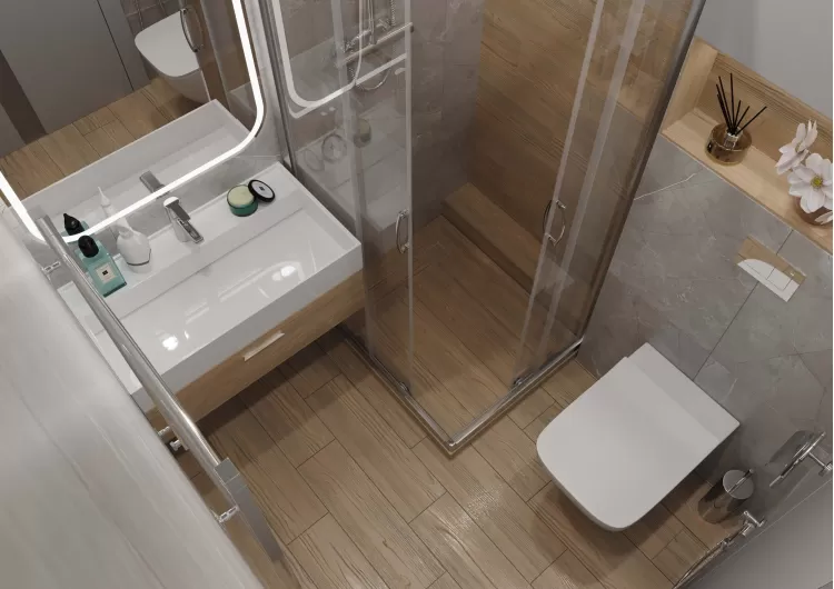 Санвузол 2 в дизайн-проекті квартири ЖК Viktori, 86 м.кв. - NS Interior Design
