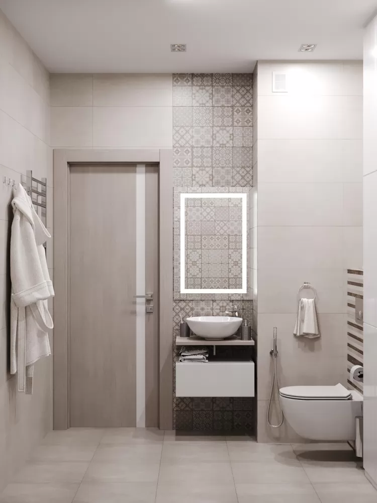 Санвузол у дизайн-проекті квартири ЖК Viktori, 86 м.кв. - NS Interior Design