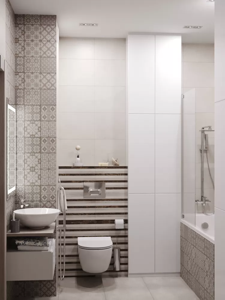 Санузел в дизайн-проекте квартиры  ЖК Viktori, 86 м.кв. — NS Interior Design