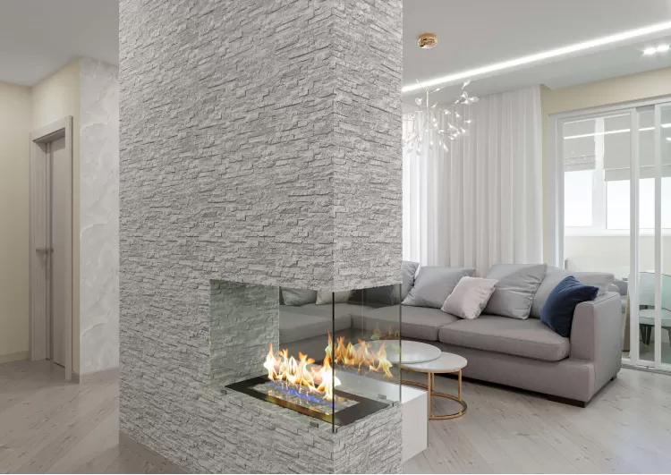 Кухня з вітальнею в дизайн-проекті квартири ЖК Viktori, 86 м.кв. - NS Interior Design