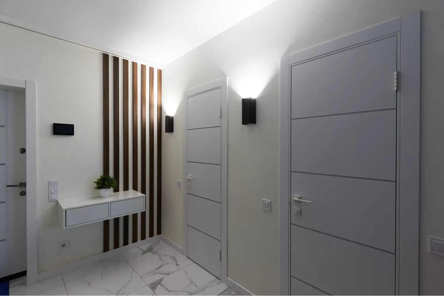 Прихожая в дизайн-проекте 1-комнатной квартиры в ЖК Козацкий — 46м.кв. — NS Interior Design