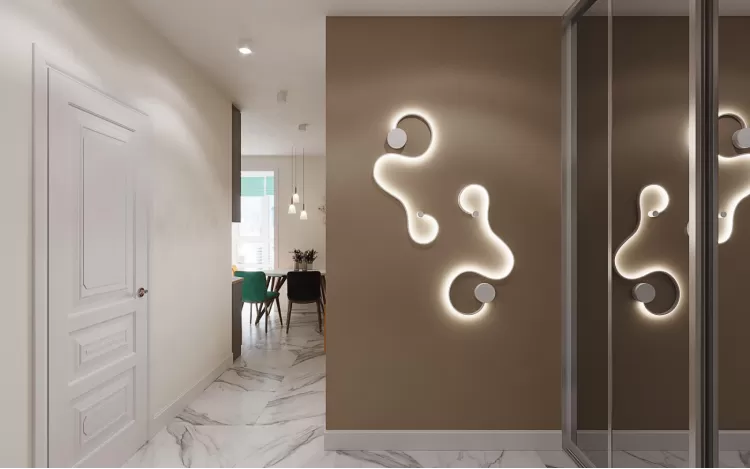 Дизайн передпокою з видом на обідню зону