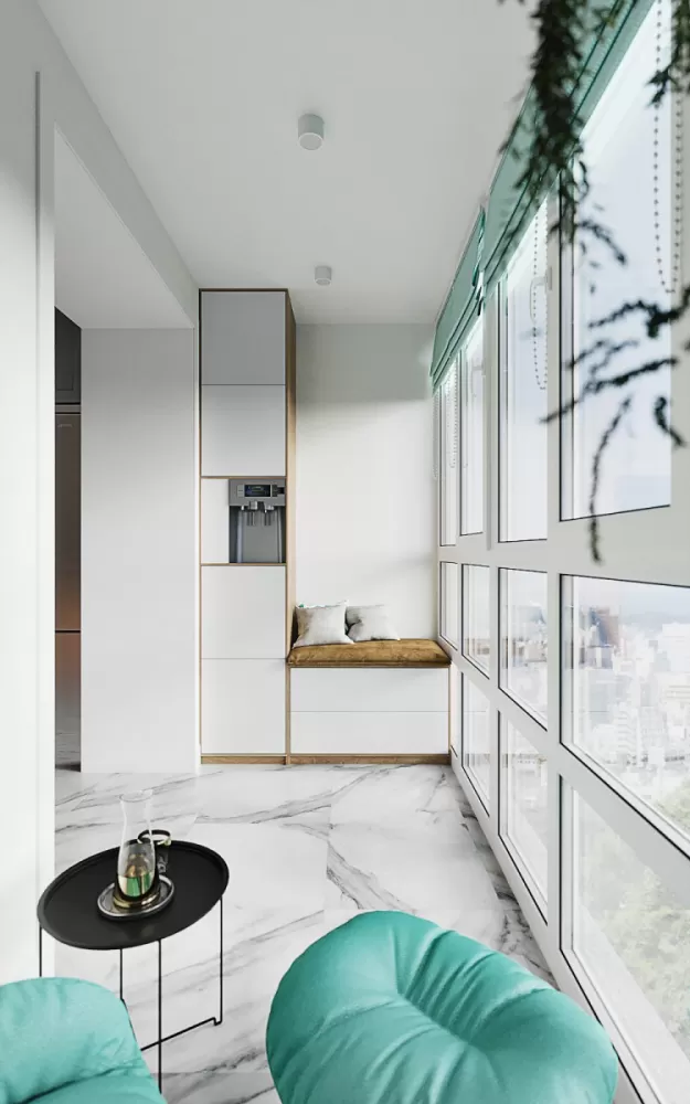 Дизайн балкона в двухкомнатной квартире