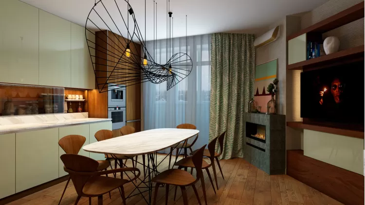 Кухня-вітальня - Дизайн-проект 3-кімнатної квартири, 68 м.кв - Надія Власенко