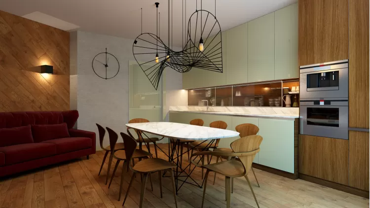 Кухня-гостиная — Дизайн-проект 3-комнатной квартиры, 68 м.кв —  Надежда Власенко