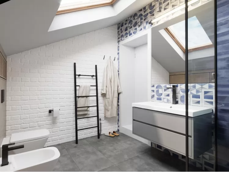 Санузел в дизайн-проект 2х уровневой квартиры Коттеджный Городок Grand Villas, 90 м.кв — Надежда Власенко