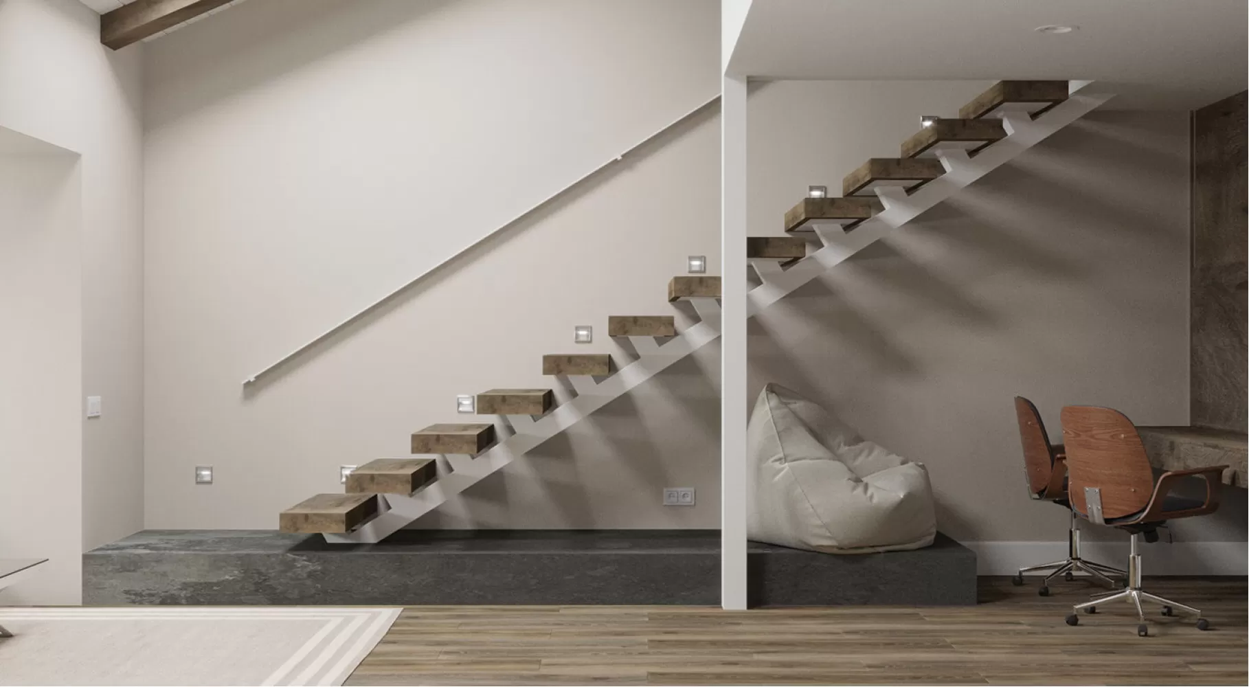 Гостиная в дизайн-проект 2х уровневой квартиры Коттеджный Городок Grand Villas, 90 м.кв — Надежда Власенко