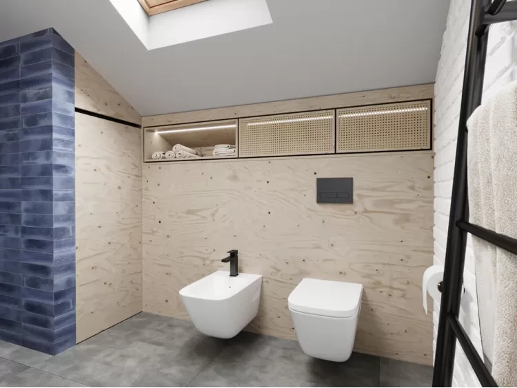 Санузел в дизайн-проект 2х уровневой квартиры Коттеджный Городок Grand Villas, 90 м.кв — Надежда Власенко