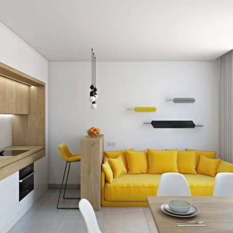 Кухня студія в дизайн-проект 1 квартири ЖК Династія, 49 м.кв — Надія Власенко