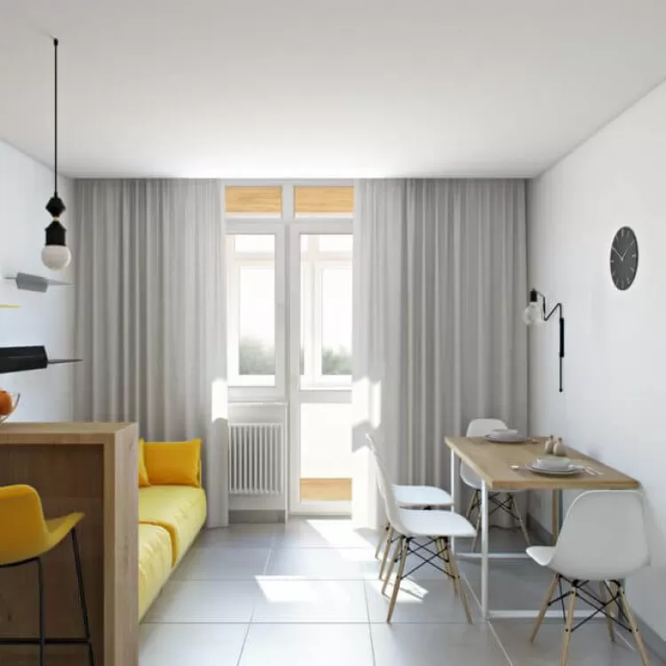 Кухня студия  в дизайн-проект 1 квартиры ЖК Династия, 49 м.кв — Надежда Власенко