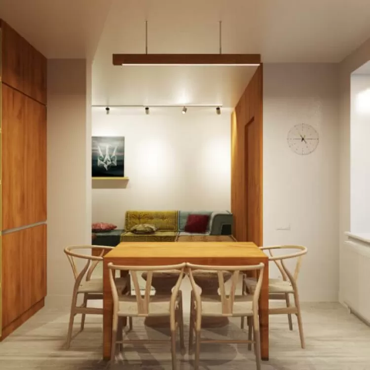 Кухня студія в дизайн-проект 2 кімнатної квартири ЖК Наш Будинок, 68 м.кв — Надія Власенко