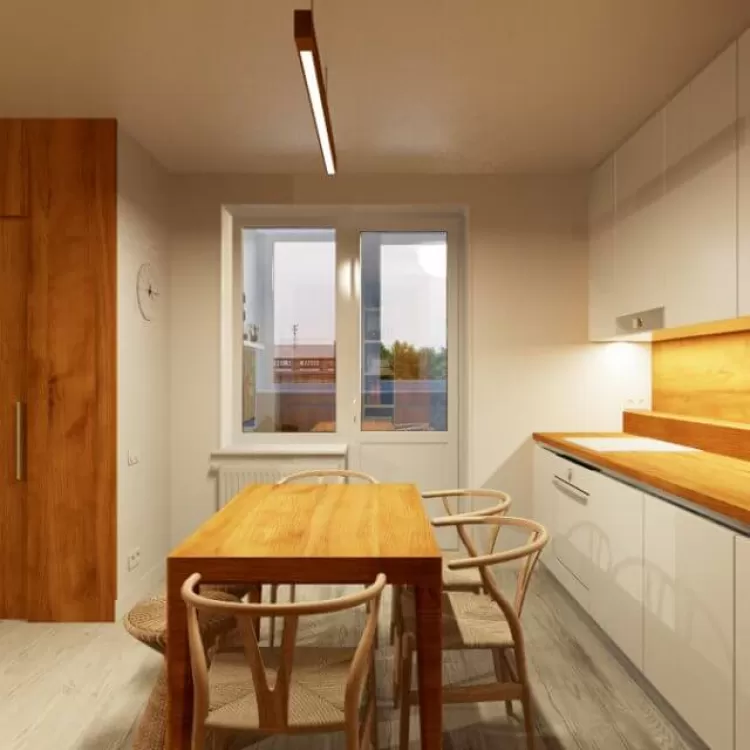 Кухня студия  в дизайн-проект 2 комнатной квартире ЖК Наш Будынок, 68 м.кв — Надежда Власенко