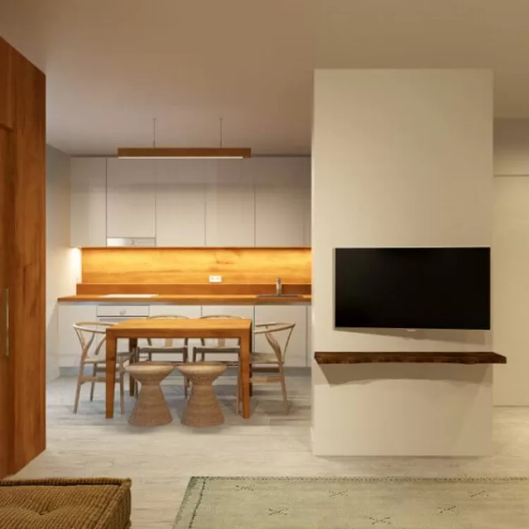 Кухня студия  в дизайн-проект 2 комнатной квартире ЖК Наш Будынок, 68 м.кв — Надежда Власенко