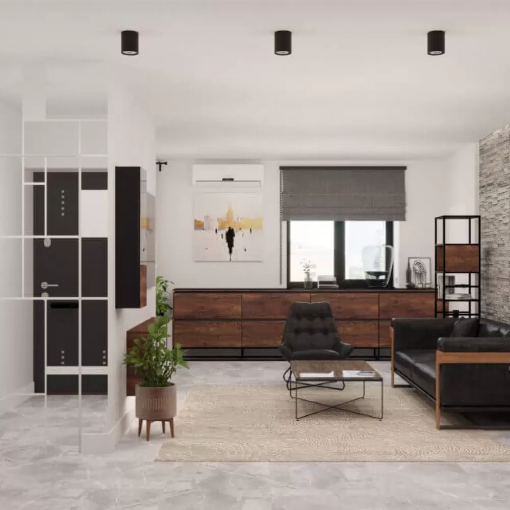 Гостиная в дизайн-проект 2-квартиры ЖК Новомостицкий, 91м.кв — Надежда Власенко