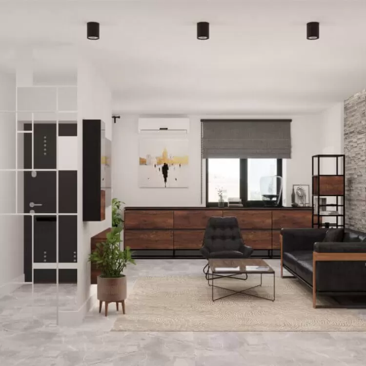 Гостиная в дизайн-проект 2-квартиры ЖК Новомостицкий, 91м.кв — Надежда Власенко