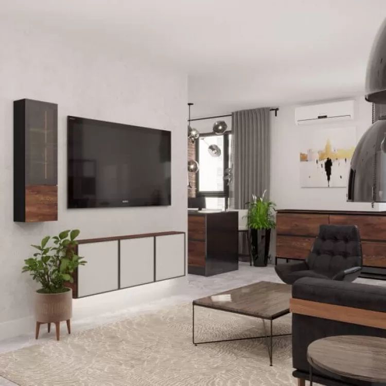 Вітальня в дизайн-проект 2-квартири ЖК Новомостицький, 91м.кв — Надія Власенко