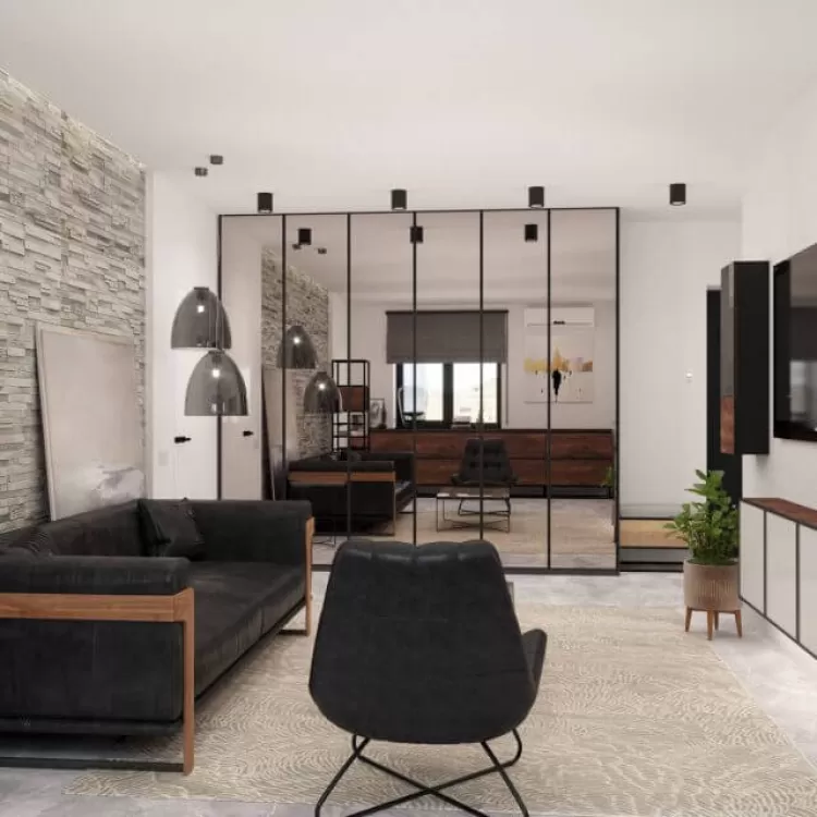 Гостиная в дизайн-проект 2-квартиры ЖК Новомостицкий, 91м.кв — Надежда Власенко