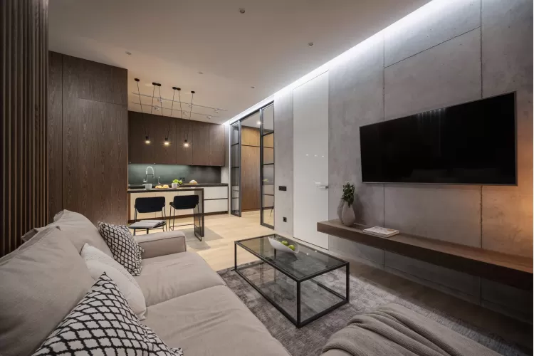 Кухня-вітальня - Дизайн-проект 3-кімнатної квартири "Два Французи" у ЖК Alter Ego, 81м.кв — студія дизайну Novoselskiy Design