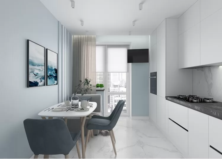 Кухня-гостиная – оригинальное фото современного интерьера № 2378