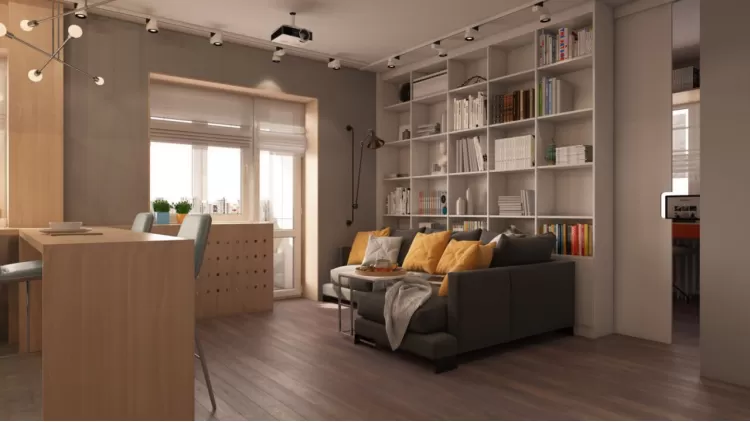 Кухня студія в дизайн-проекті 1-квартири в ЖК Річмонд, 50 м.кв — студії дизайну Studio 68-32