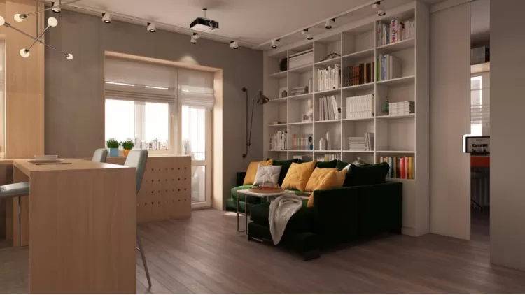 Кухня студия в дизайн-проекте 1- квартиры в ЖК Ричмонд, 50 м.кв — студии дизайна Studio 68-32