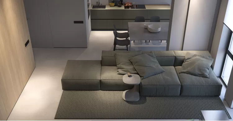 Вітальня у сіро-коричневих тонах