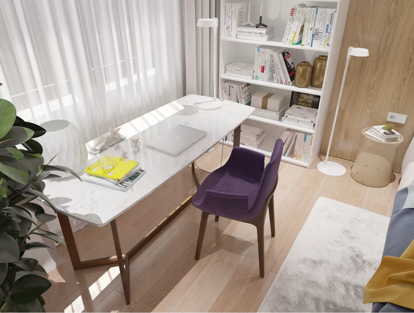 Рабочая зона в спальне