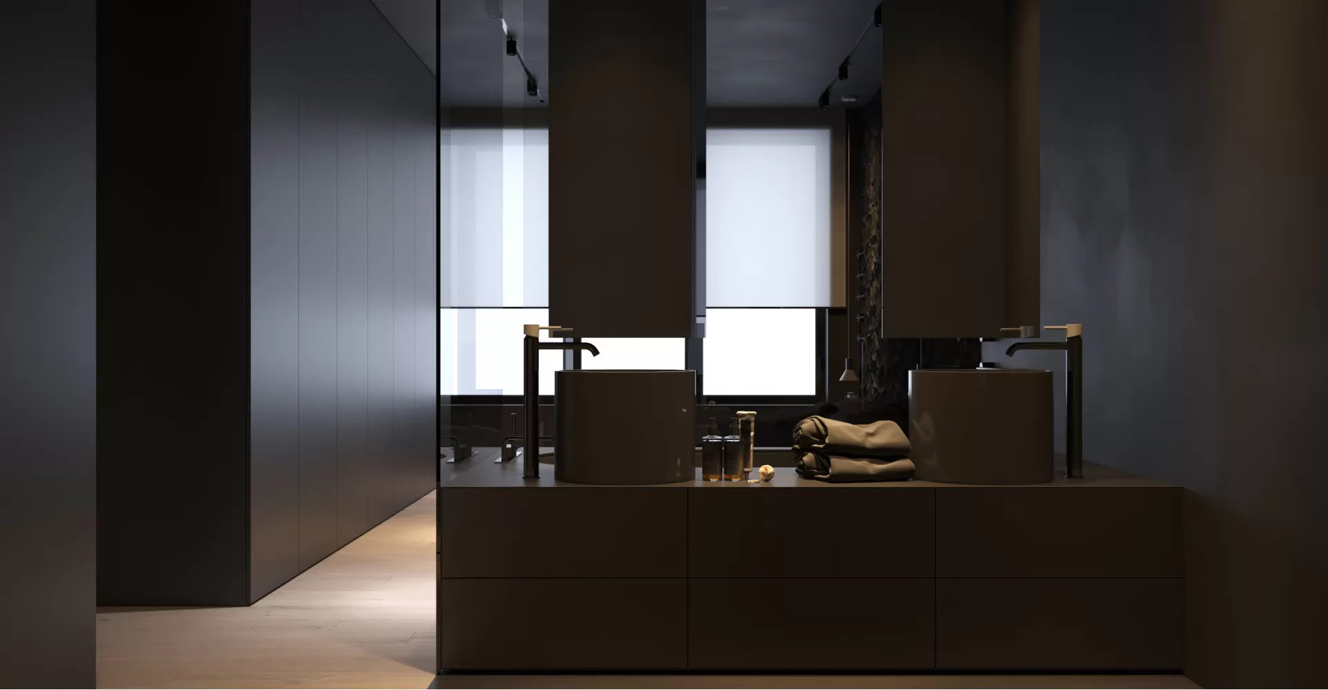 Ванна кімната у коричневих тонах