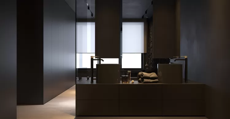 Ванна кімната у коричневих тонах