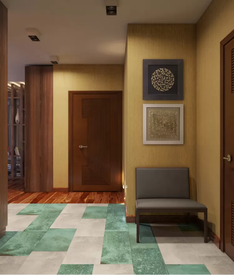 Холл — Дизайн-проект 2-комнатной квартиры "Жить в лесу" —  Zlata Perevozova