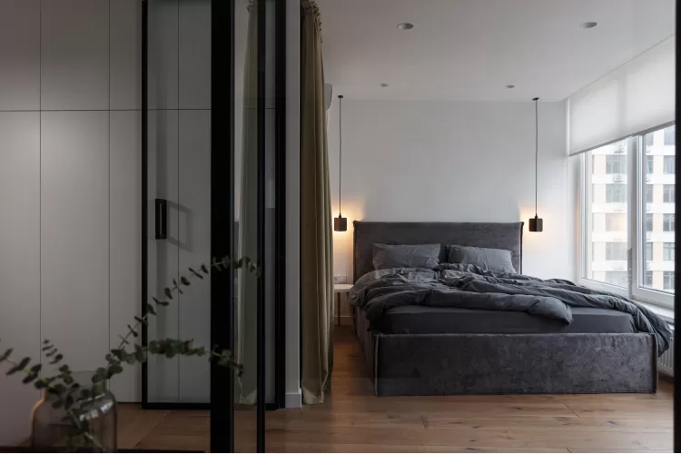 Кровать в дизайн-проекте квартиры-студии 47м.кв. — Svoya