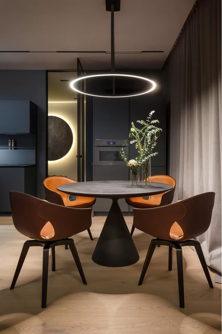 Обідня зона в дизайн-проекті квартири-студії Timeless - 62м.кв. - Svoya