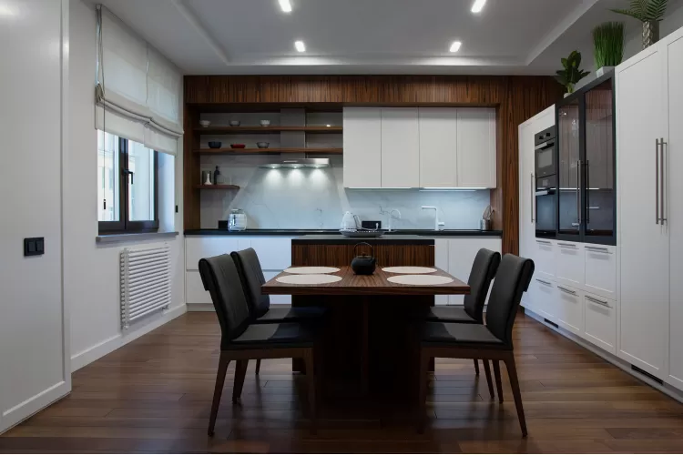 Дизайн кухни с обеденной зоной в современном стиле 