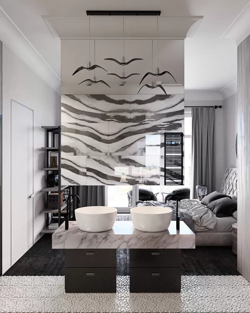 Спальня з ванною - Дизайн-проект приватного будинку, 150м.кв. – 647