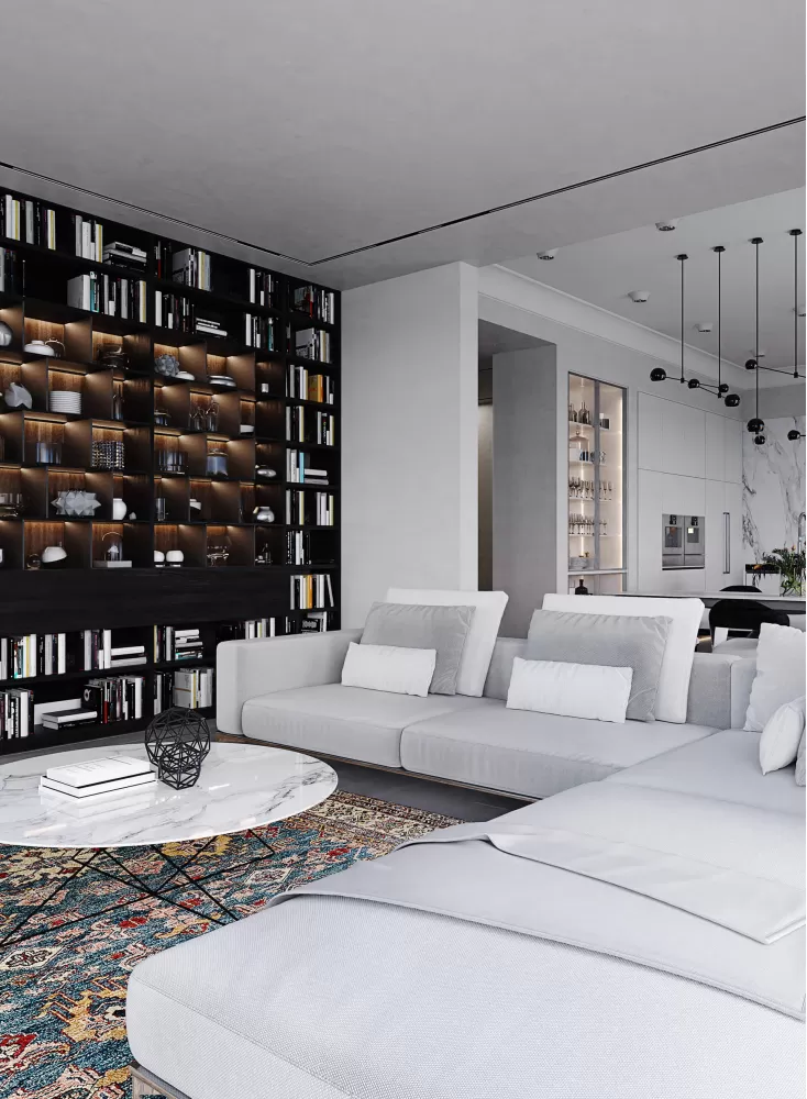 Вітальня у дизайн-проекті приватного будинку, 150м.кв. - Вікторія Жирякова