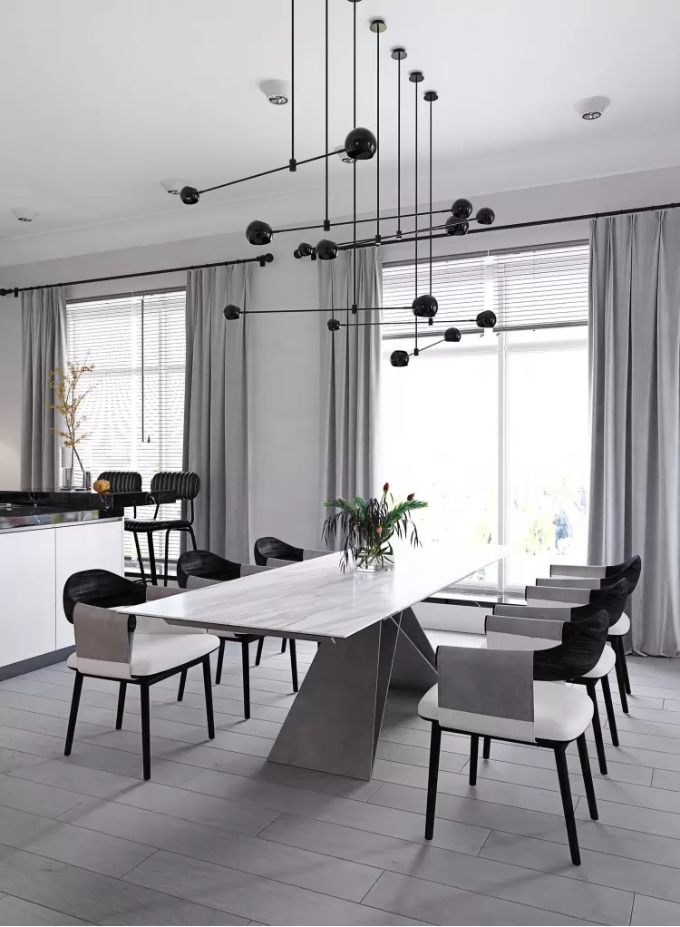 Обідня зона у дизайн-проекті приватного будинку, 150м.кв. - Вікторія Жирякова