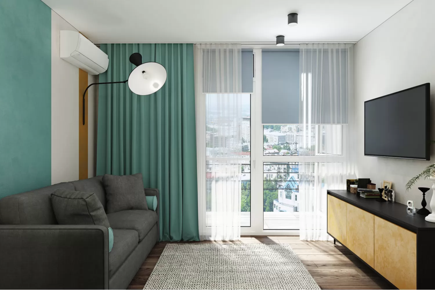 Дизайн вітальні з яскравими акцентами