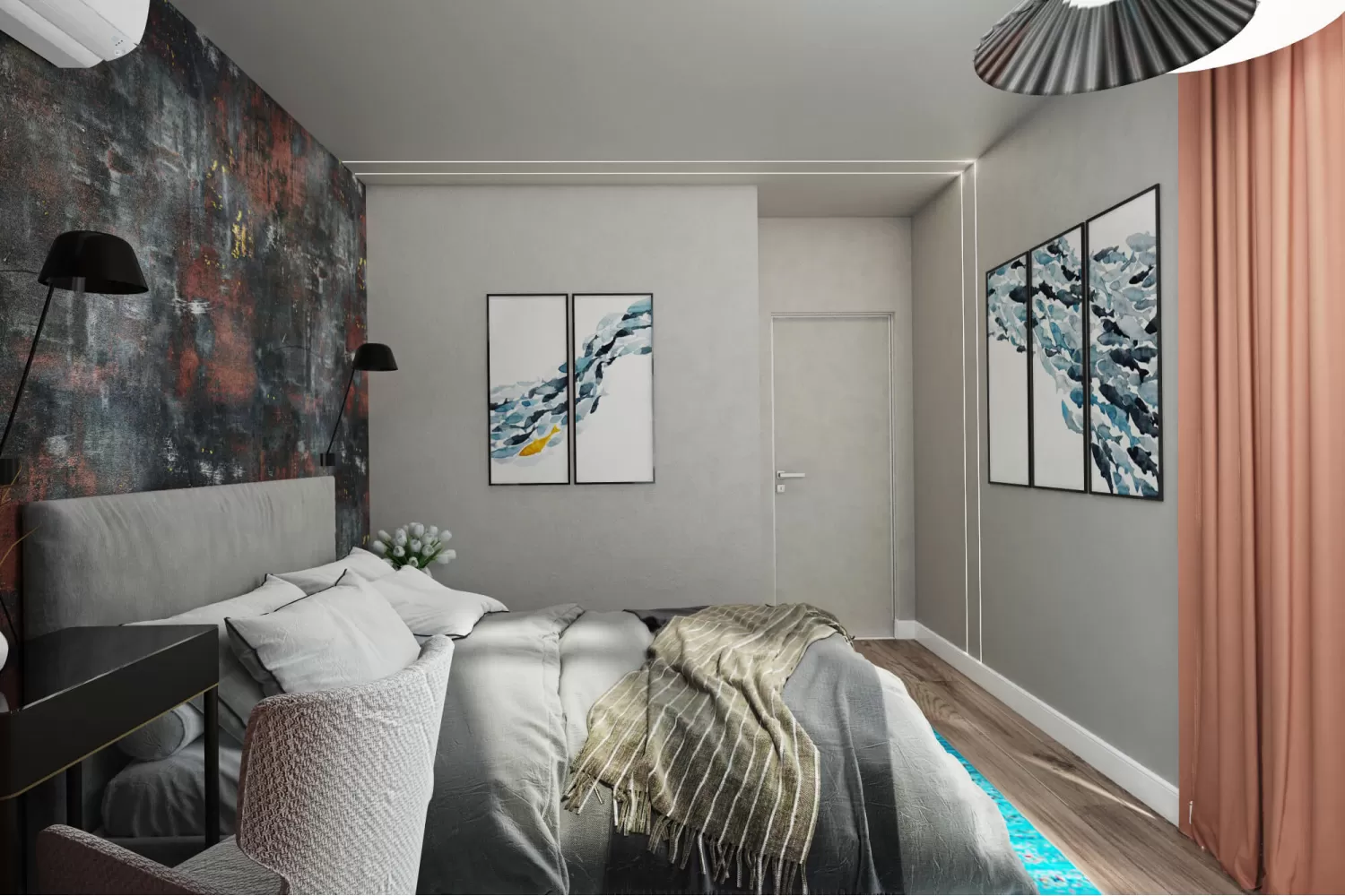 Дизайн спальної кімнати з яскравими акцентами