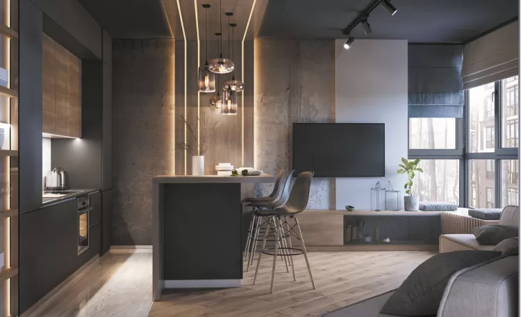 Дизайн обідньої зони у трикімнатній квартирі