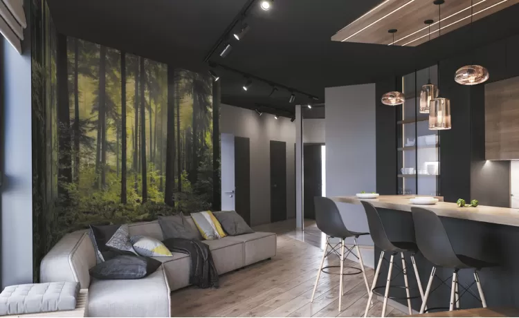 Дизайн обеденной зоны в трехкомнатной квартире 