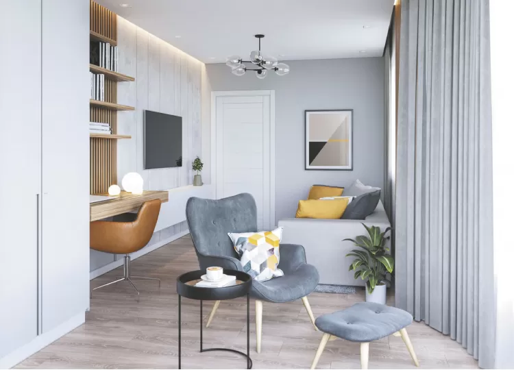 Дизайн вітальні в однокімнатній квартирі