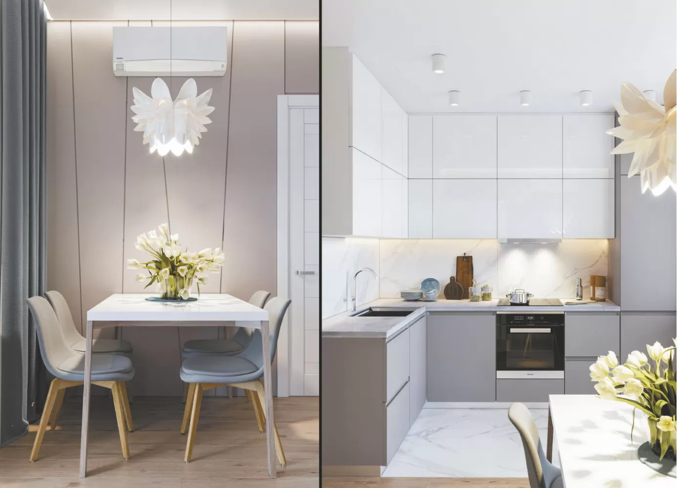 Кухня в однокімнатній квартирі